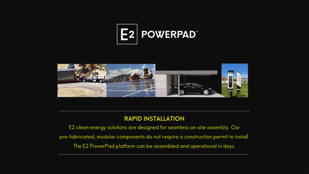 Energy Two LLC – E2 Powerpad – A Power Plant  In Your Parking Lot